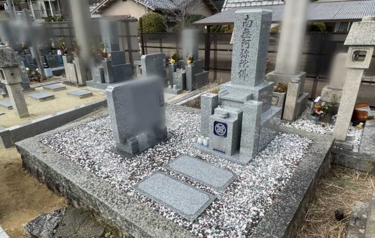 羽曳野市の建墓施工事例｜小土墓地・大島石（2024年4月） 施工後